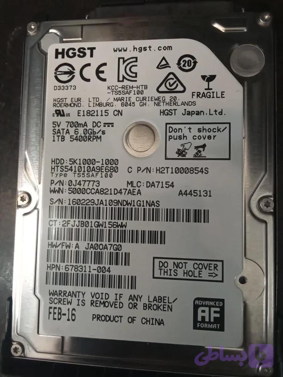 هارد لپ تاپ 1tb اینترنال HGST استوک HTS541010A9E680 — تصویر 1