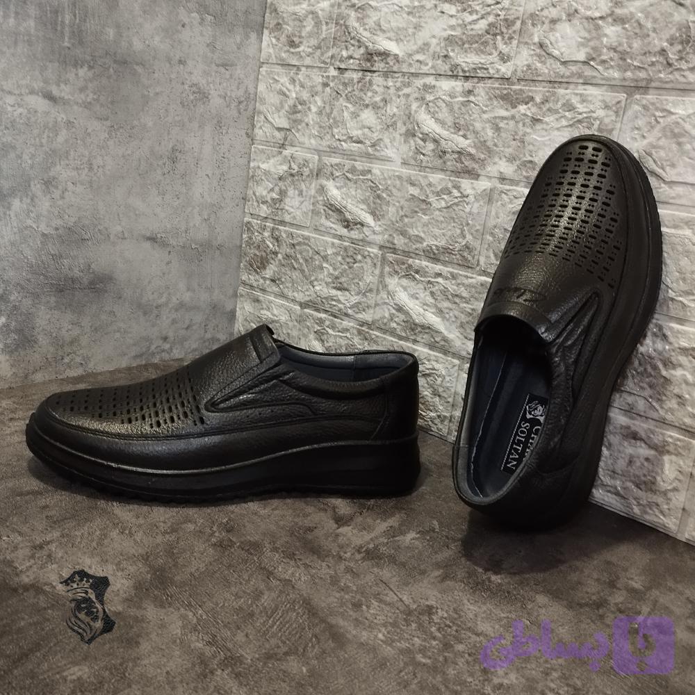 کفش طبی مردانه تابستانی تمام چرم تبریزM102 — تصویر 1