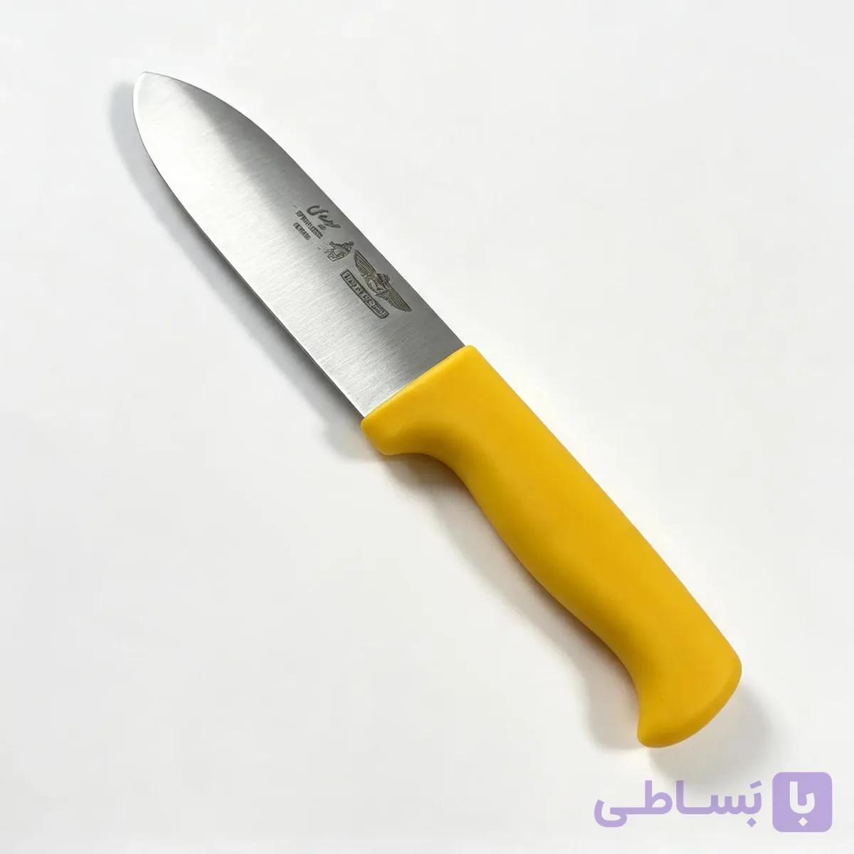 چاقو سلاخی دسته زرد حیدری تیغه 12 — تصویر 1
