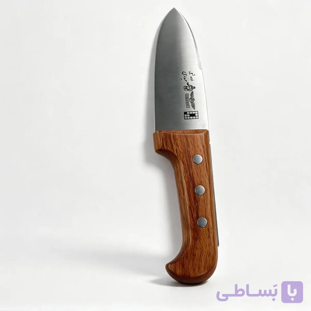چاقو سلاخی 3 دسته چوبی تیغه 14 حیدری — تصویر 1