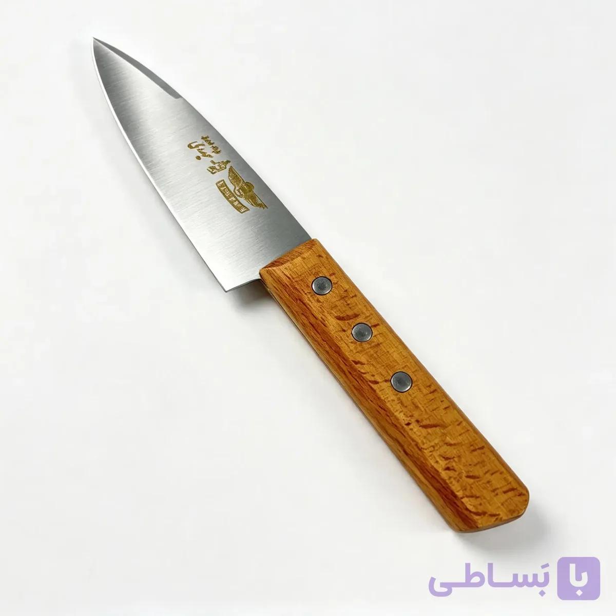 چاقو راسته دسته چوبی 1 تیغه 13 حیدری — تصویر 1