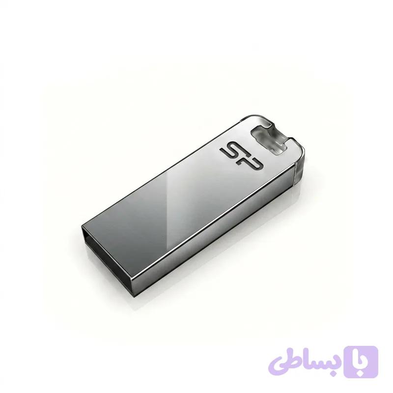 فلش مموری 32 گیگابایت سیلیکون پاور مدل Touch T03 با رابط یو‌اس‌بی 2.0، بدنه استیل ضدزنگ بدون درپوش و مقاوم در برابر آب، گردوغبار، شوک و لرزش