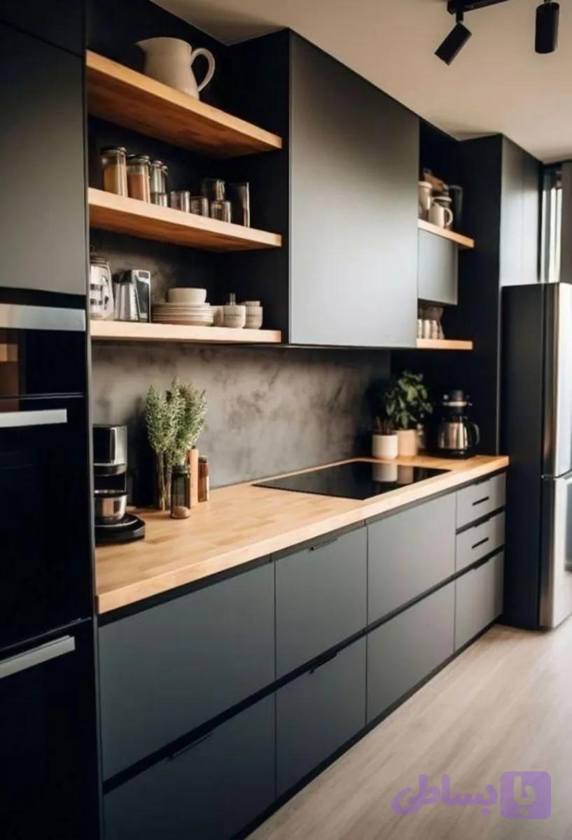 کابینت طرح جدید شلف دار پاک چوب کدG۲۴۲