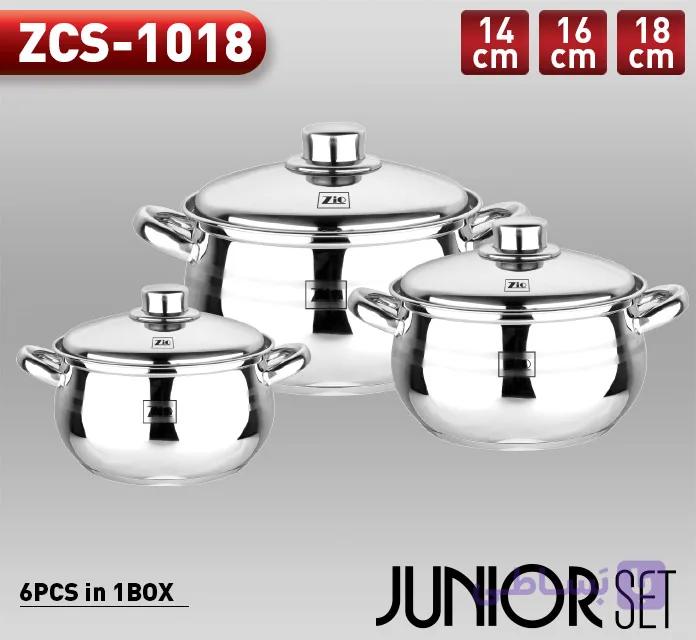سرویس قابلمه 6 پارچه زیو استیل مدل Z-1018 — تصویر 1