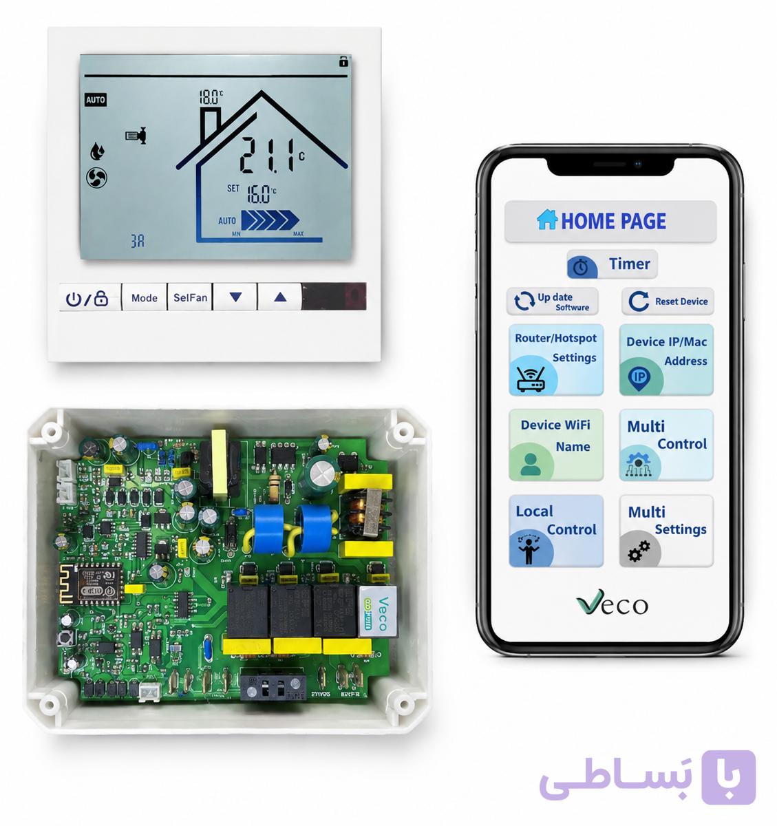 ترموستات هوشمند کولر آبی — تصویر 1