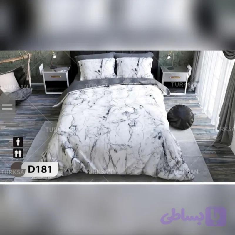 روتختی دونفره کدD181ترکسان 6تکه الیاف ویسکوز کره400گرمی ماربل یاطرح سنگ