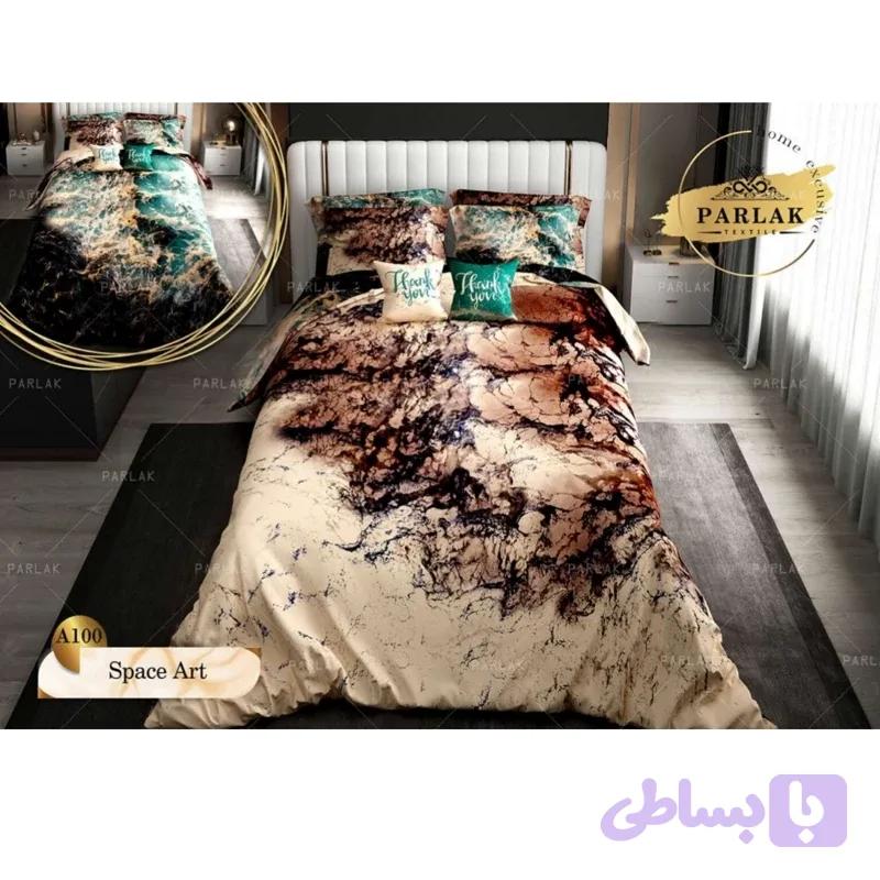 روتختی دونفره پارلاک پارچه تنسل 90 گرمی الیاف 400گرمی ویسکوز 8 تکه دو رو