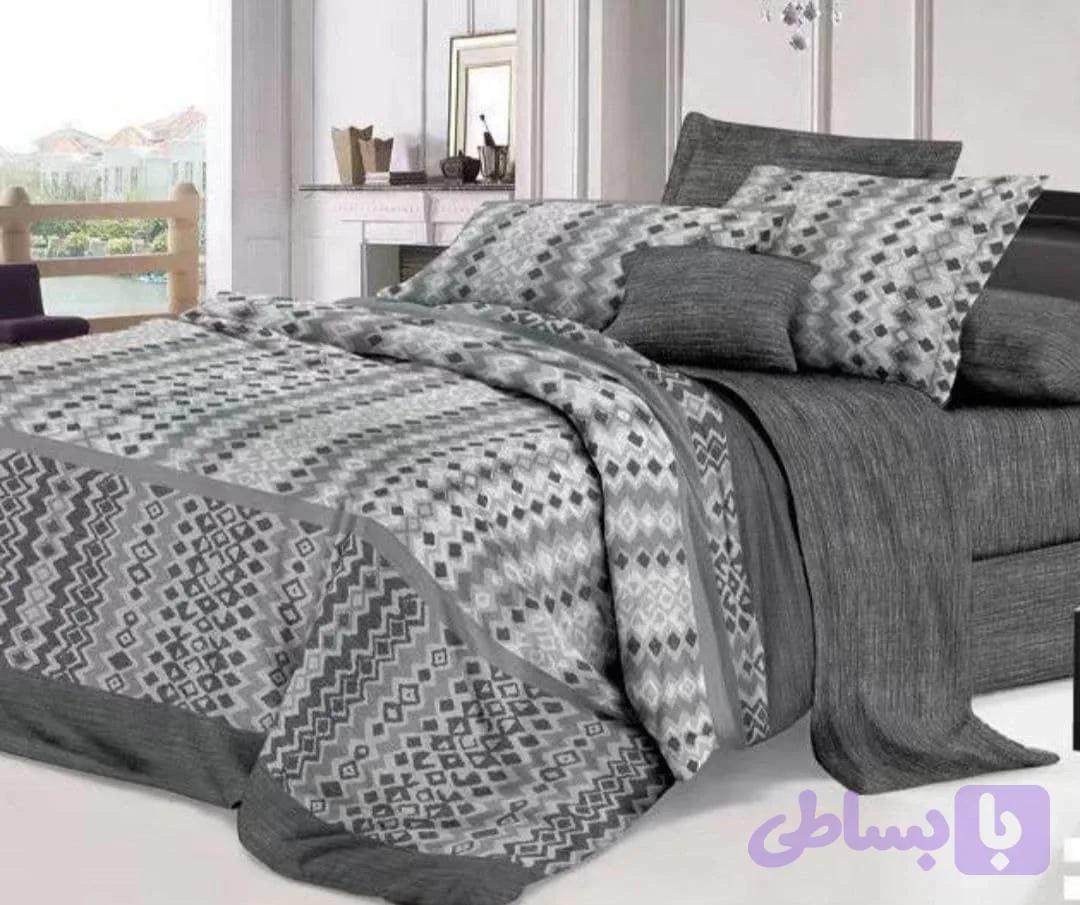 سرویس خواب دونفره ۶تکه میکرو طوسی خاکستری دورو