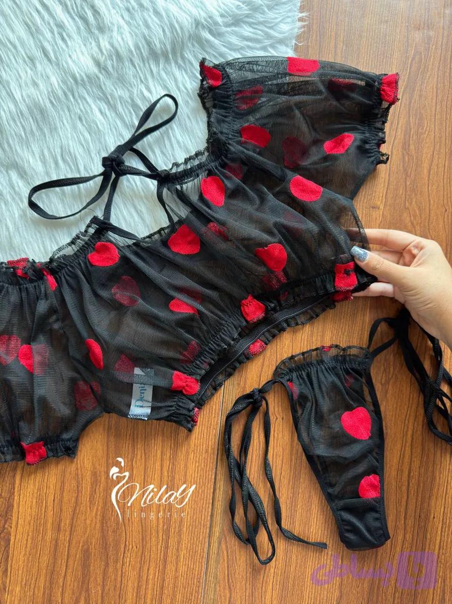 ست فانتزی با قلب گلدوزی شده کد 77122