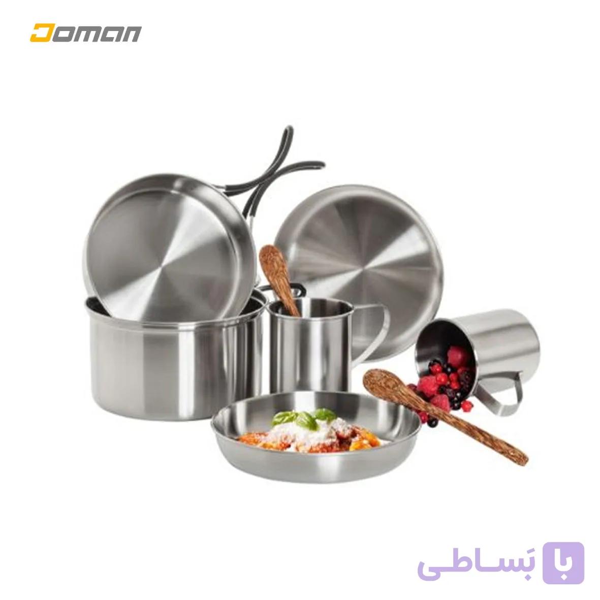 ظروف پخت و پز کوهنوردی تاتونکا TATONKA آلمان مدل: پیک‌ نیک ست؛ ظروف دو نفره استیل — تصویر 1