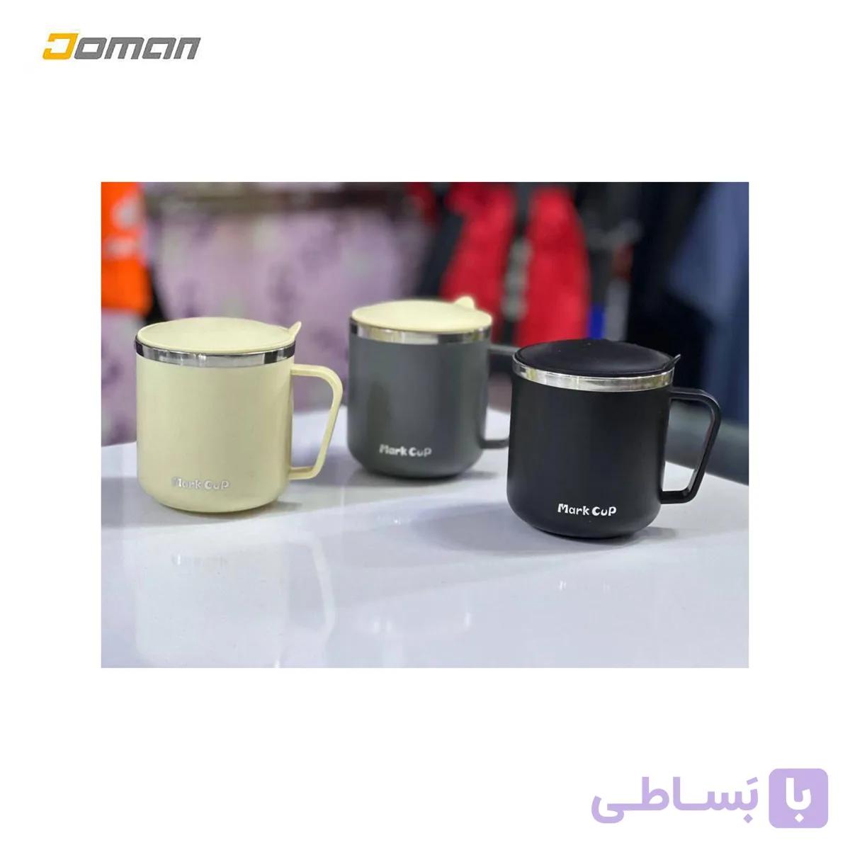 لیوان کوهنوردی دو جداره مارک کاپ Mark Cup ماگ دو جداره استیل و پلاستیک دسته دار 350 میل MULTI-LAYER FAST FOOD CUP — تصویر 1