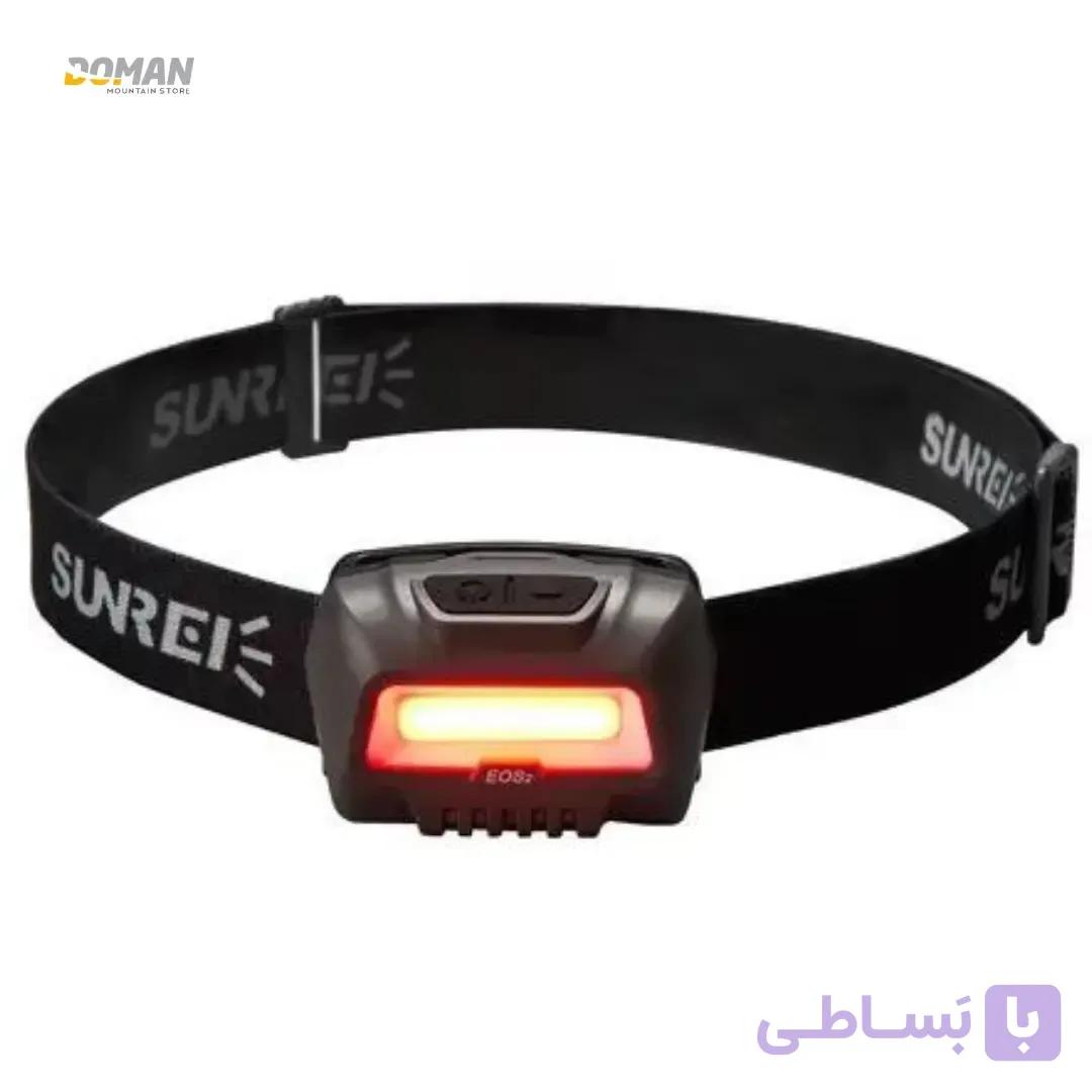 چراغ پیشانی هدلمپ کوهنوردی سان ری مدل ای او اس دو باتری نیم قلمی — تصویر 1