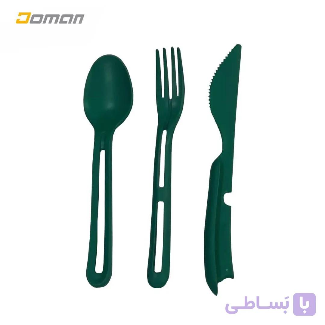 قاشق چنگال کارد کوهنوردی و طبیعت گردی پرو کوک مدل سِت سه تکه ای تراول کاتلری — تصویر 1