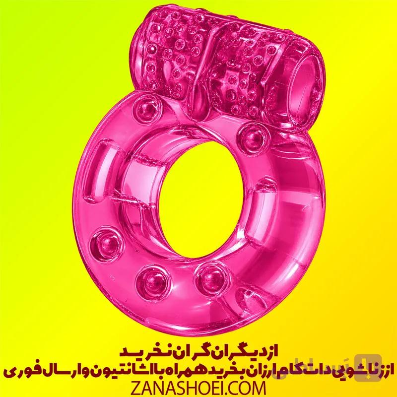 حلقه ویبراتور آقایان سیلیکونی سایز بزرگ همراه با ویبراتور قلمی ( حلقه حفظ نعوظ ، کاندوم برقی ) — تصویر 1