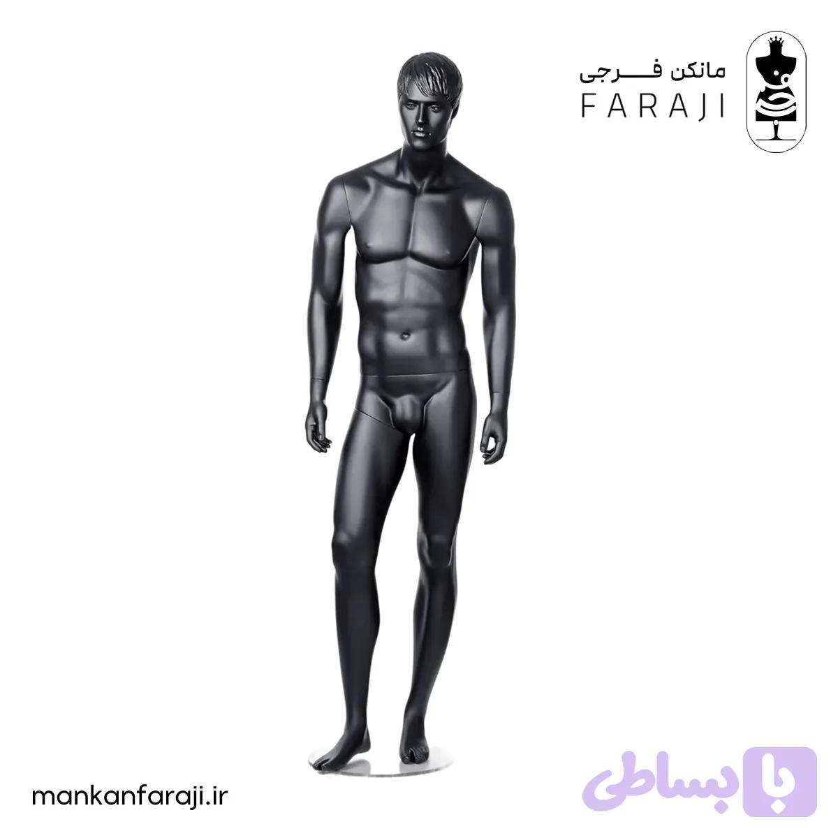 مانکن کامل مردانه مشکی مدل ایستاده کد 107 — تصویر 1