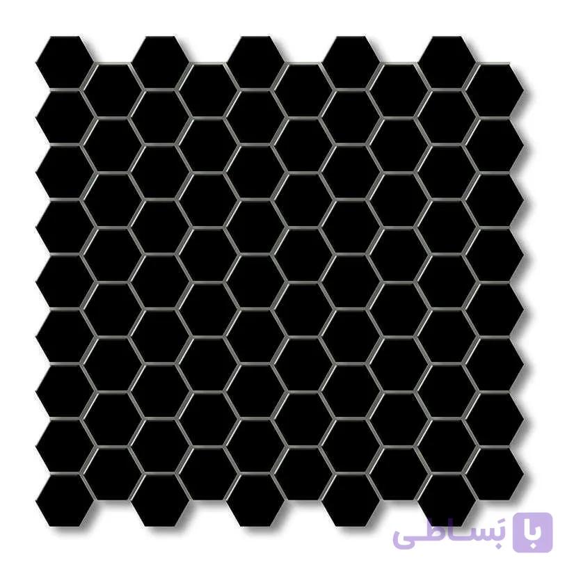 کاشی استخری البرز شش ضلعی براق طرح SG Glossy کد SG BLACK 1