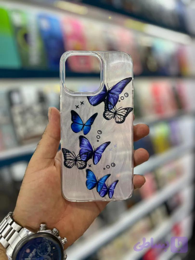 قاب رزینی طرح پروانه آیفون iphone 15 pro max