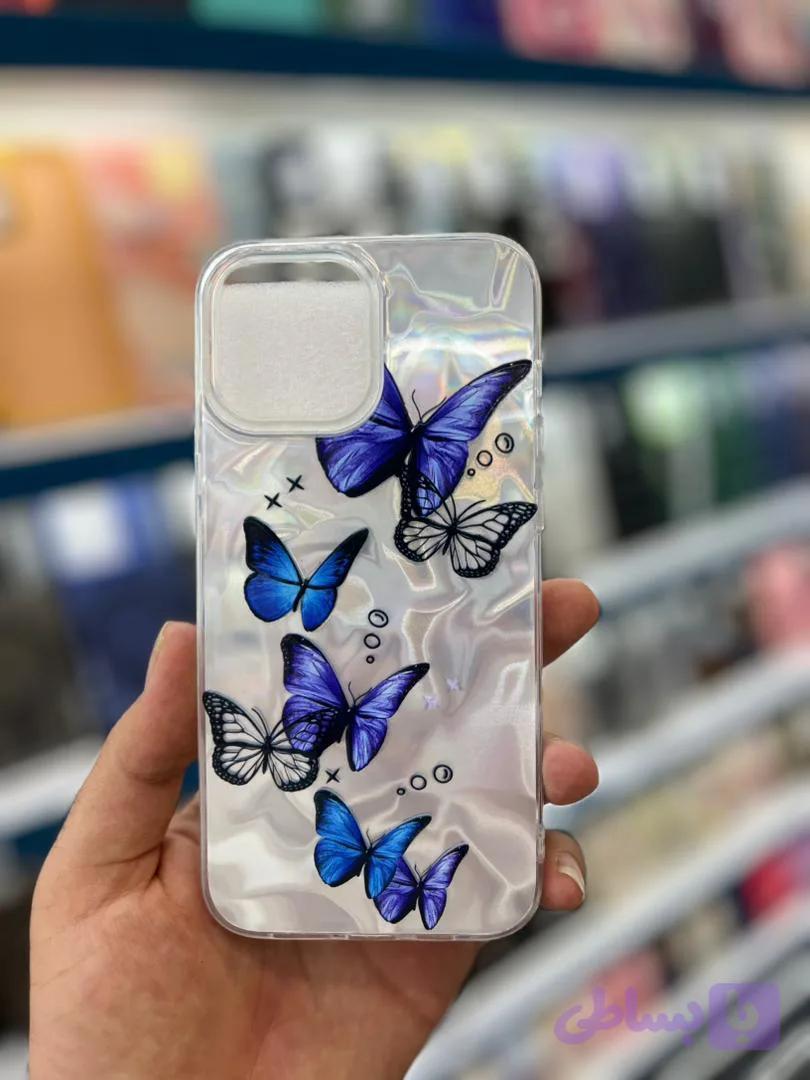 قاب رزینی طرح پروانه آیفون iphone 12 pro max