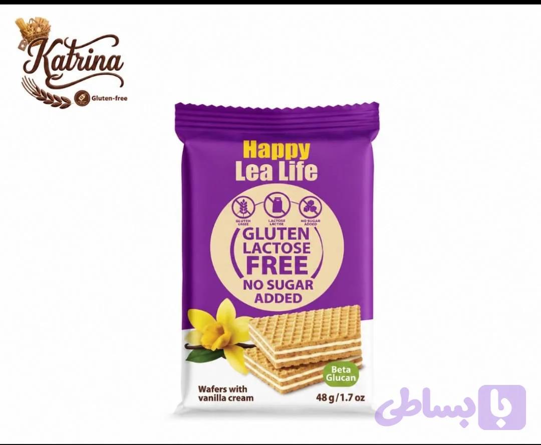 ویفر وانیلی بدون گلوتن و بدون قند و لاکتوز لیا لایف ۴۸ گرم
