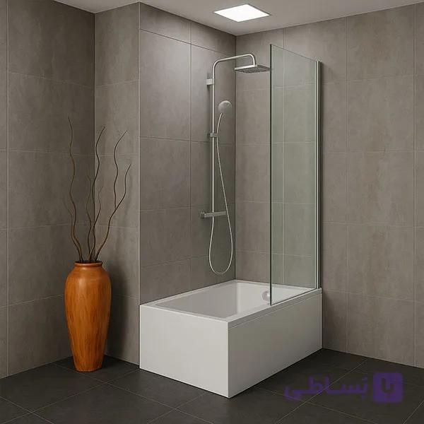 پارتیشن شیشه ای ثابت وان حمام
