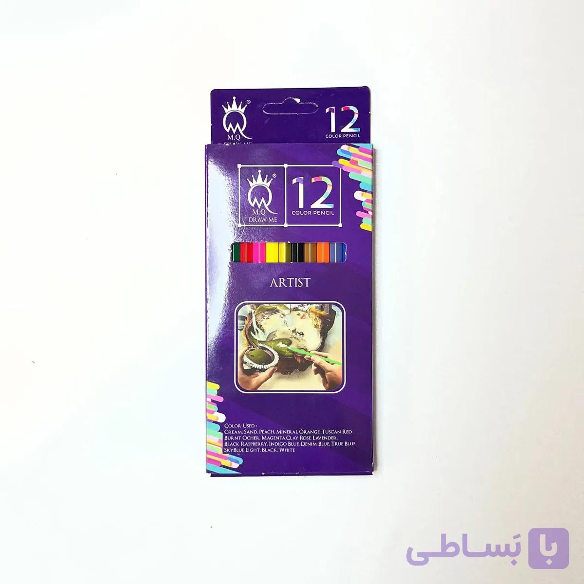 مداد رنگی  آرتیست ام کیو 12 رنگ مقوایی — تصویر 1
