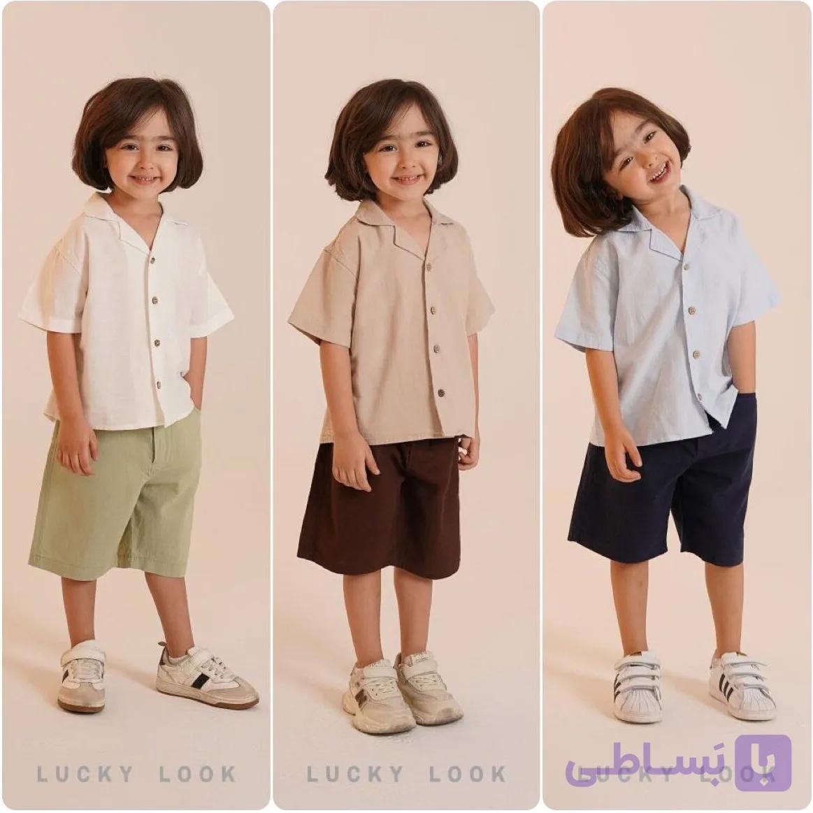 پیراهن شلوارک لینن اسلپدار اسپرت LUCKY LOOK — تصویر 1
