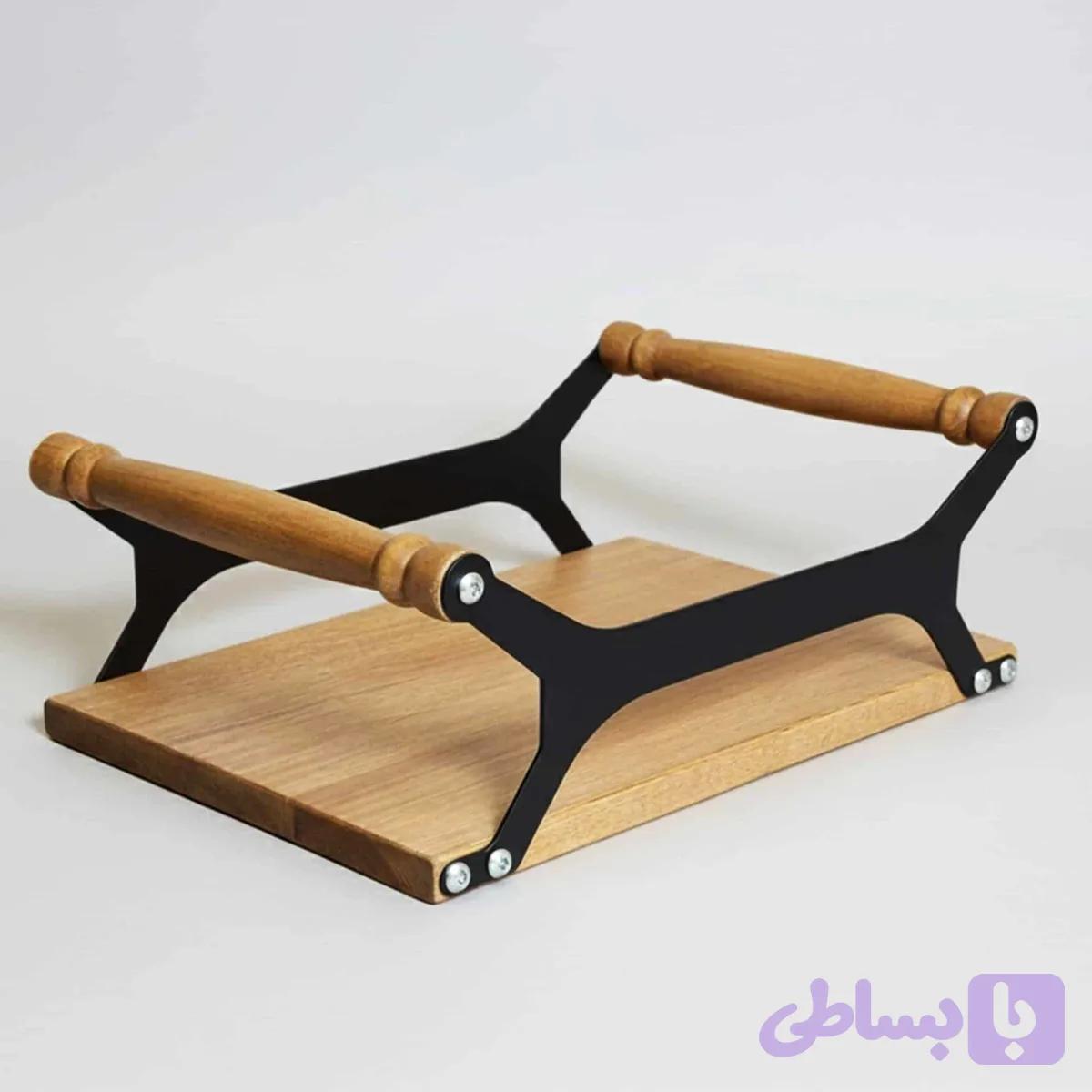 سینی پذیرایی چوبی و فلزی — تصویر 1