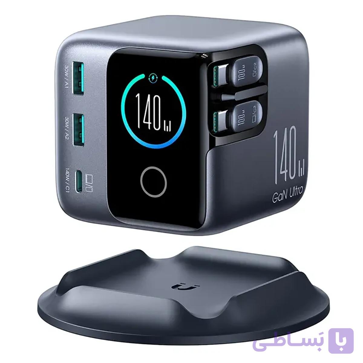 شارژر رومیزی GaN 140 وات جوی روم مدل JR-TRD01 PODIX با نمایشگر LCD — تصویر 1