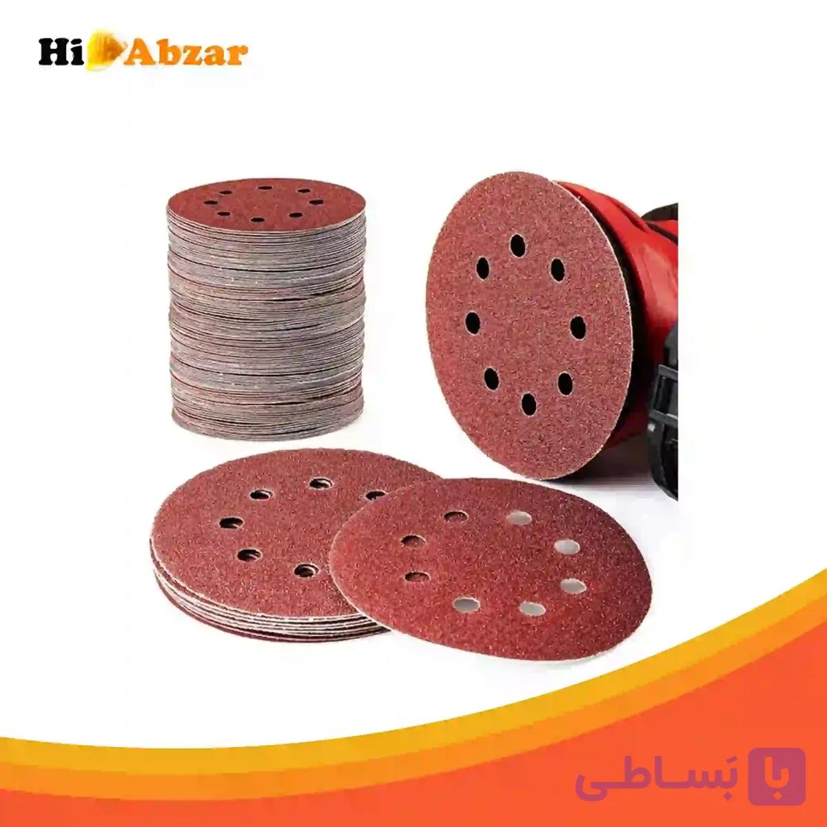 صفحه سنباده پشت کرکی 8 سوراخ 225 زبری 240 — تصویر 1