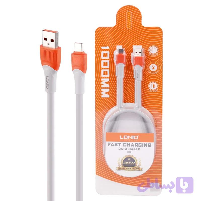 کابل تایپ سی فست شارژ 30 وات الدینیو LS601 طول 1 متر — تصویر 1