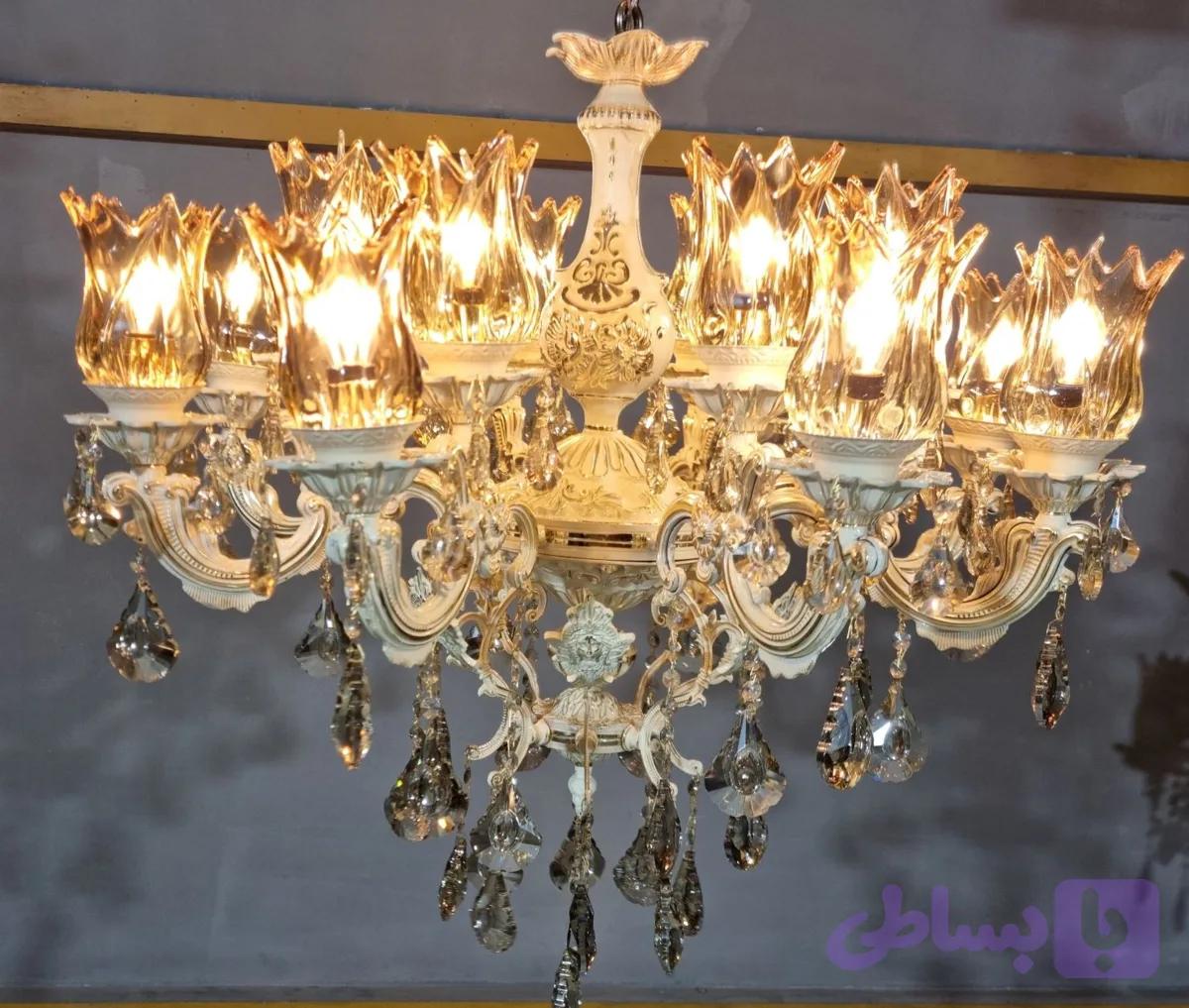 لوستر ۸ شاخه مدل رز