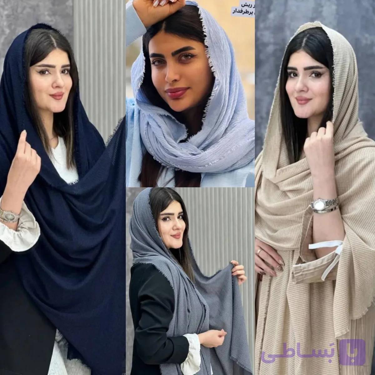 شال کتان رنگی