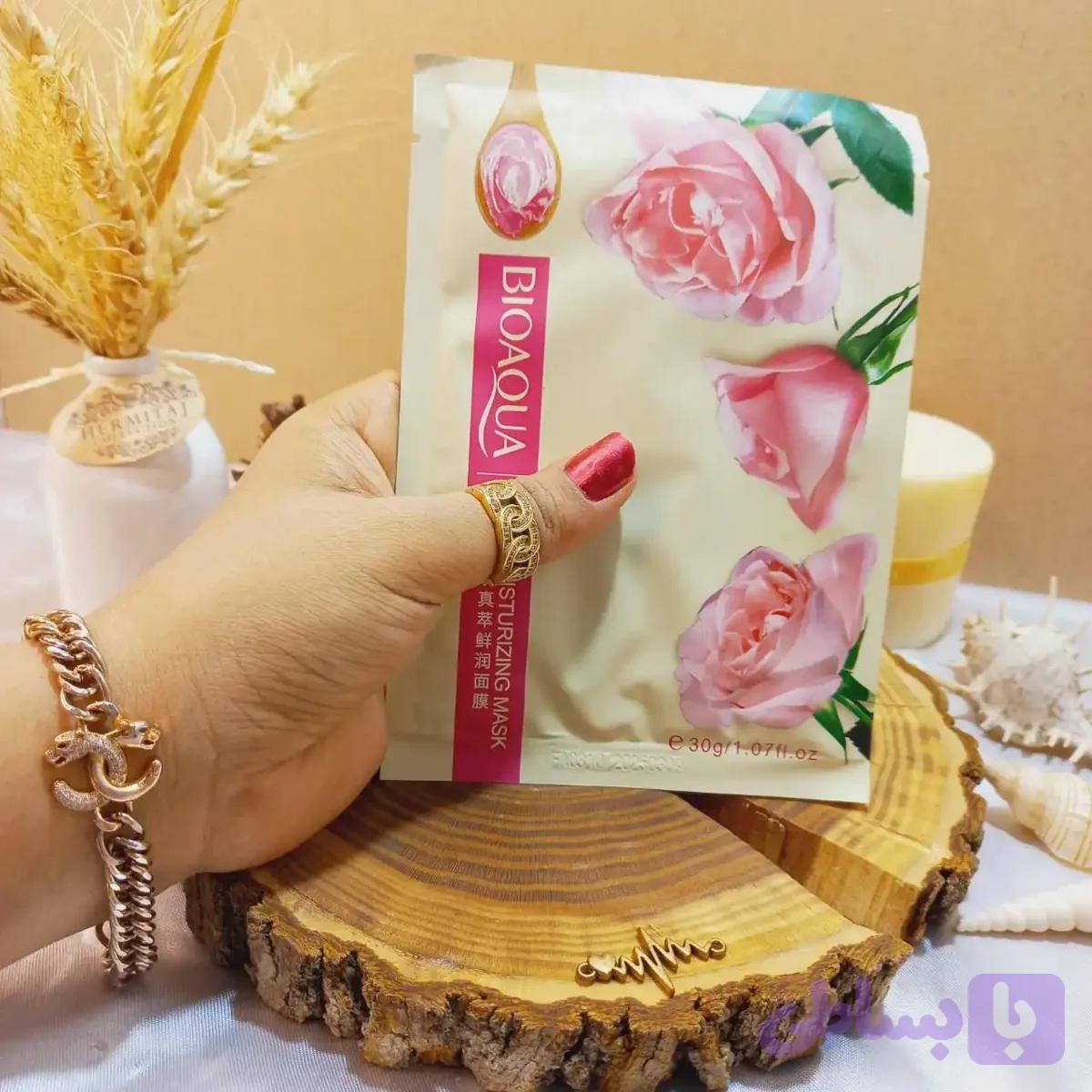 ماسک ورقه ای گل رز بیوآکوا BIOAQUA کد 2706