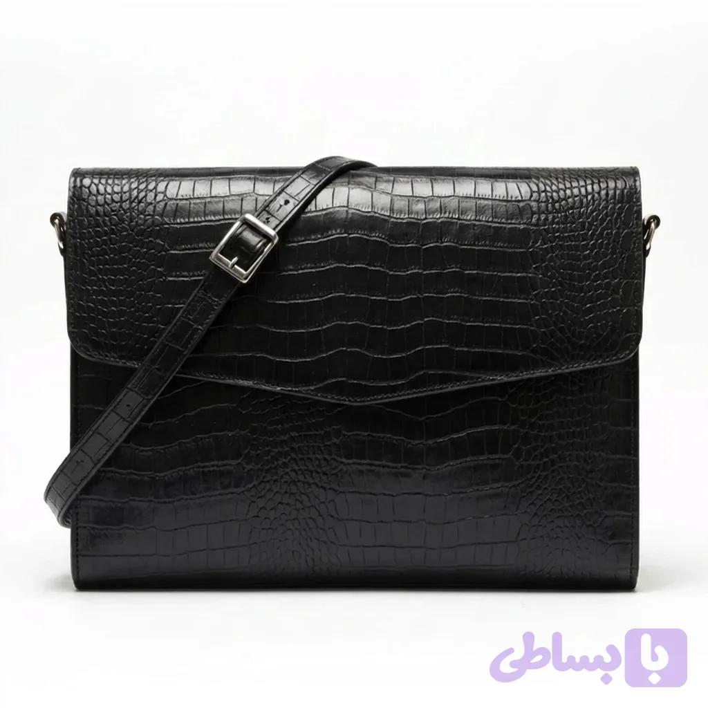 کیف دوشی چرم طبیعی مدارک مردانه مدل نیما