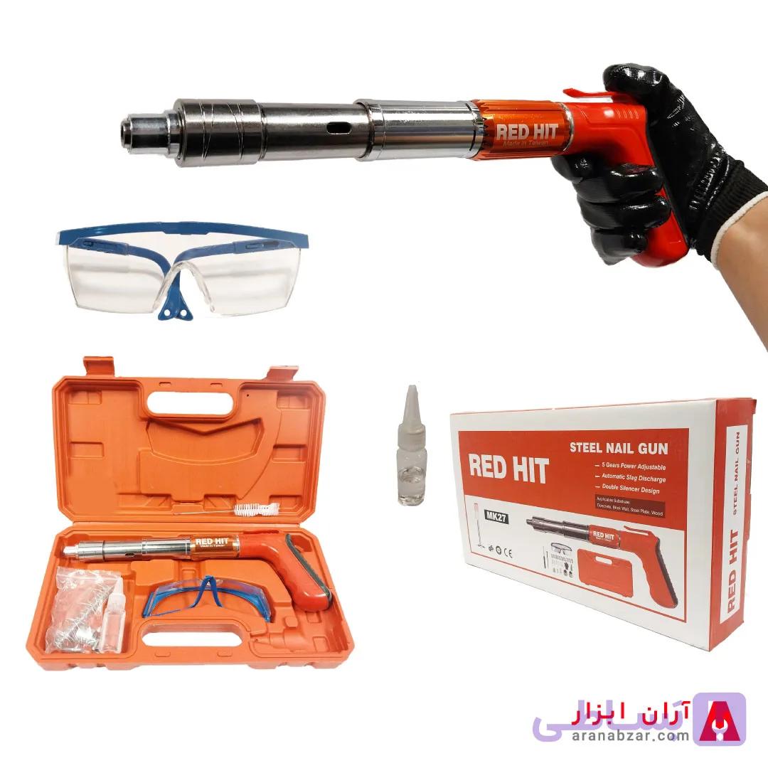 تفنگ میخکوب RED HIT مدل تمام فلزی با کیفیت ردهیت اصلی – لوگو حک شده و برجسته رو کیف — تصویر 1