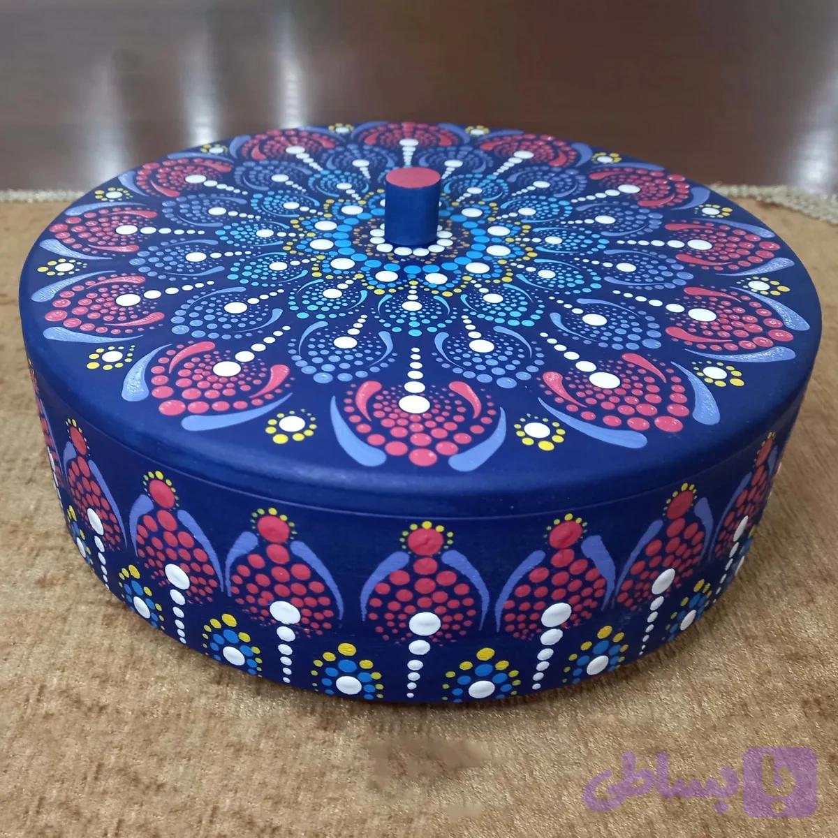 آجیل خوری چوبی سورمه ای | طرح ماندالا و دات ماندالا | ارسال رایگان