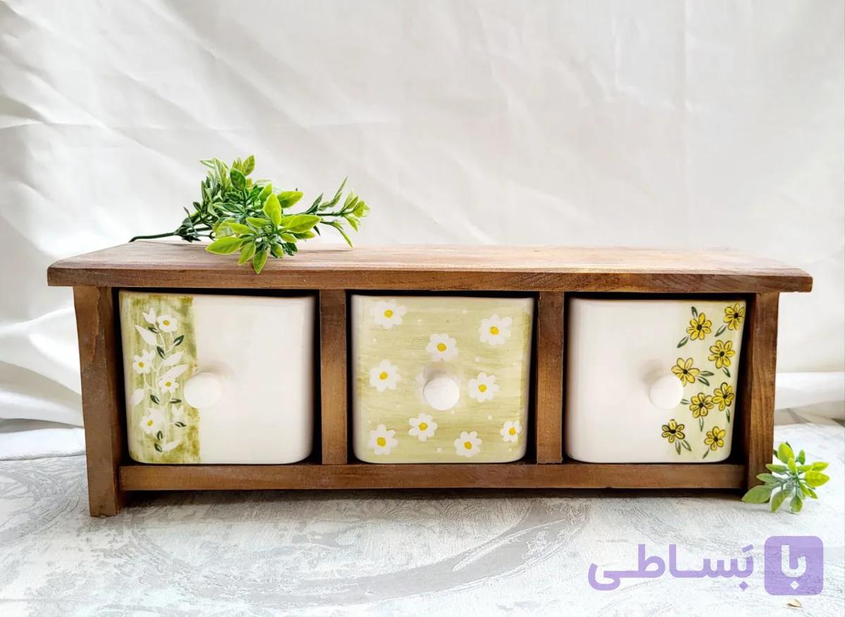 استند ۳ کشو طرح بابونه