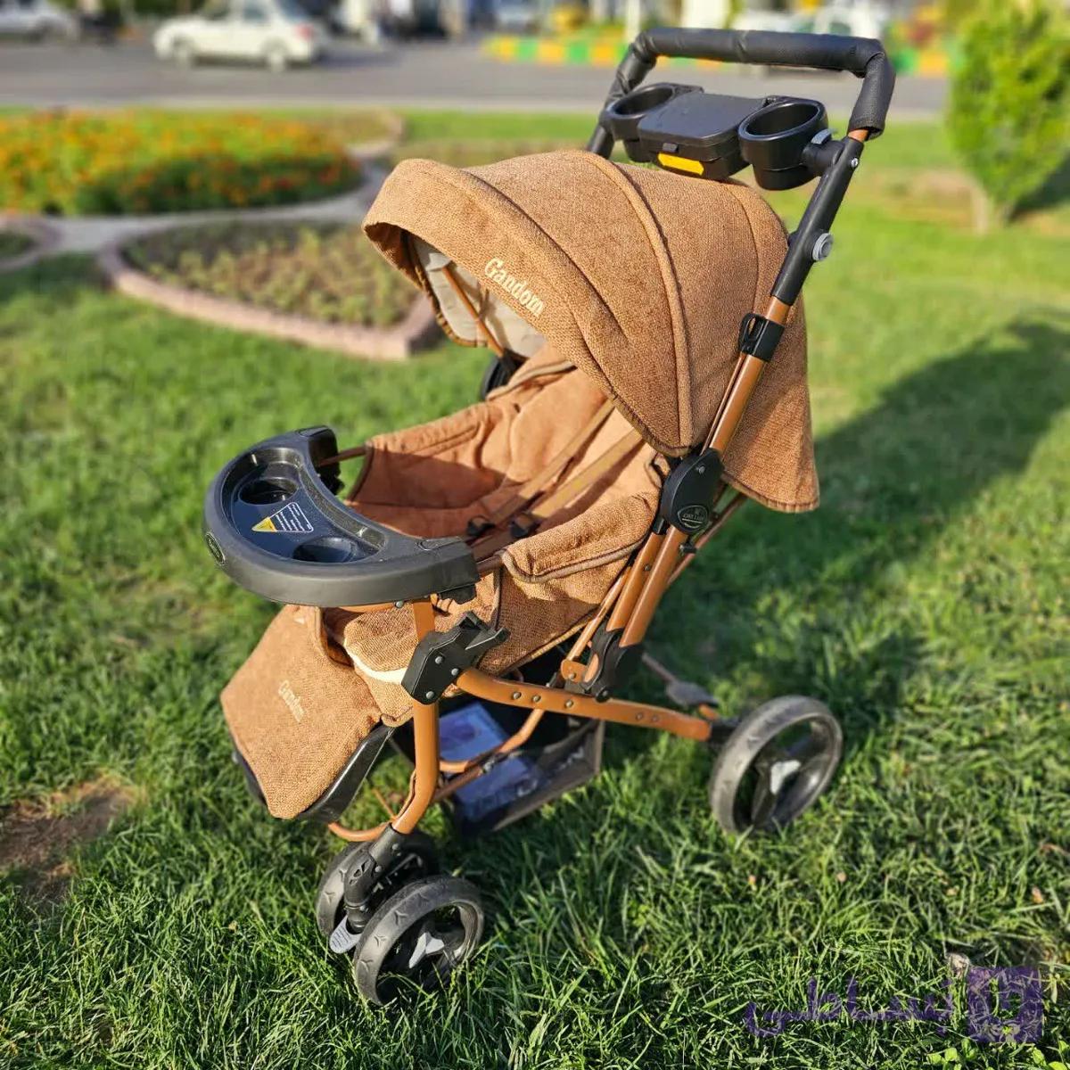 کالسکه تک مخمل Marco مشکی خرس با اسکلت بنیتا دلیجان — تصویر 1