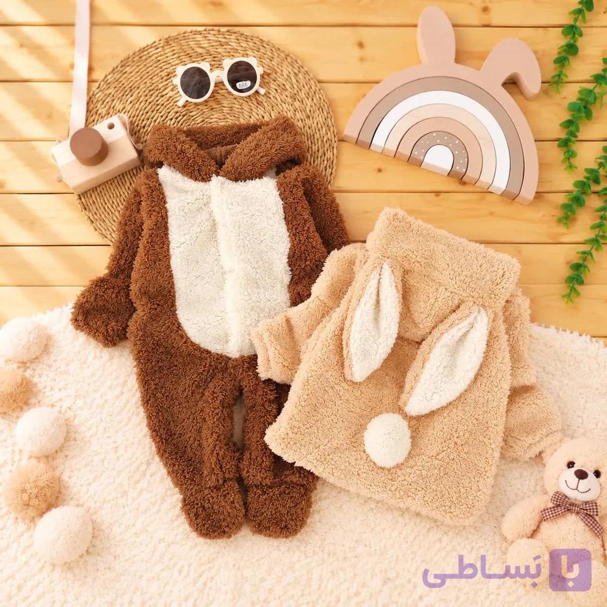 سرهمی پشمالو کلاه خرگوشی پاپوش دار Ziz — تصویر 1