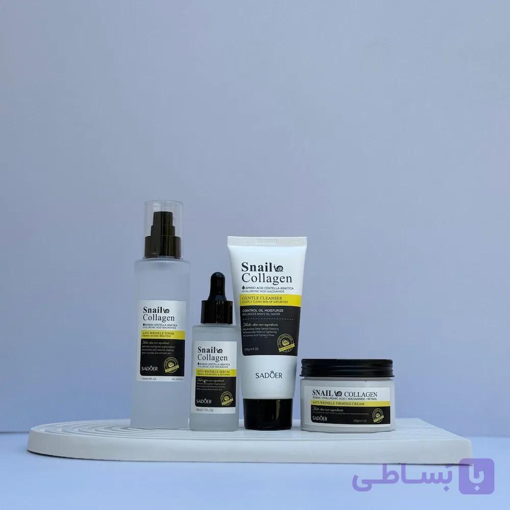 پک روتین پوستی کلاژن و حلزون سادور | SADOER Snail Collagen Skincare Set