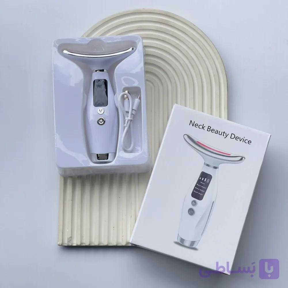 ماساژور هوشمند ۷ کاره نِک بیوتی سفید، مناسب مراقبت و لیفت ظاهری صورت و گردن | NECK BEAUTY 7-in-1 Neck Beauty Device — تصویر 1