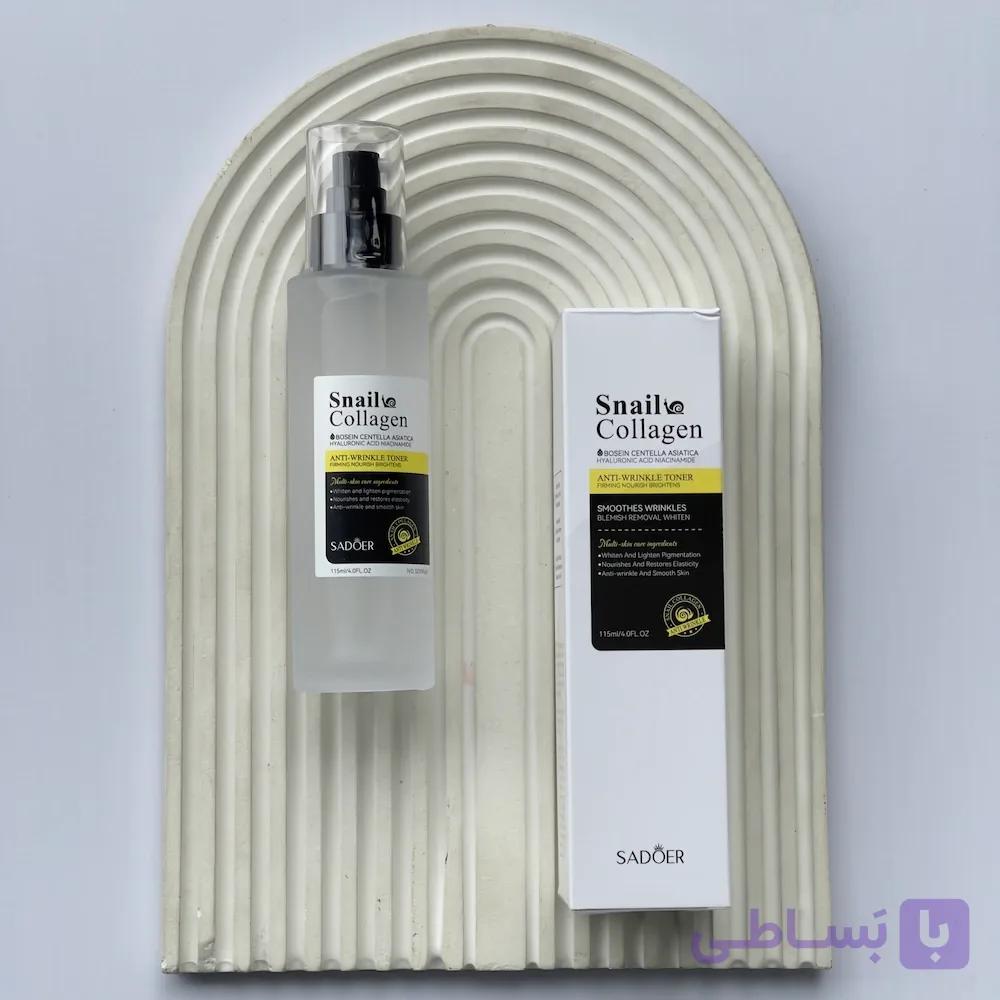 تونر حلزون و کلاژن سادور ضدچروک و سفت کننده پوست 115 میلی لیتر | Sadoer Snail & Collagen Anti-wrinkle & Firming Toner