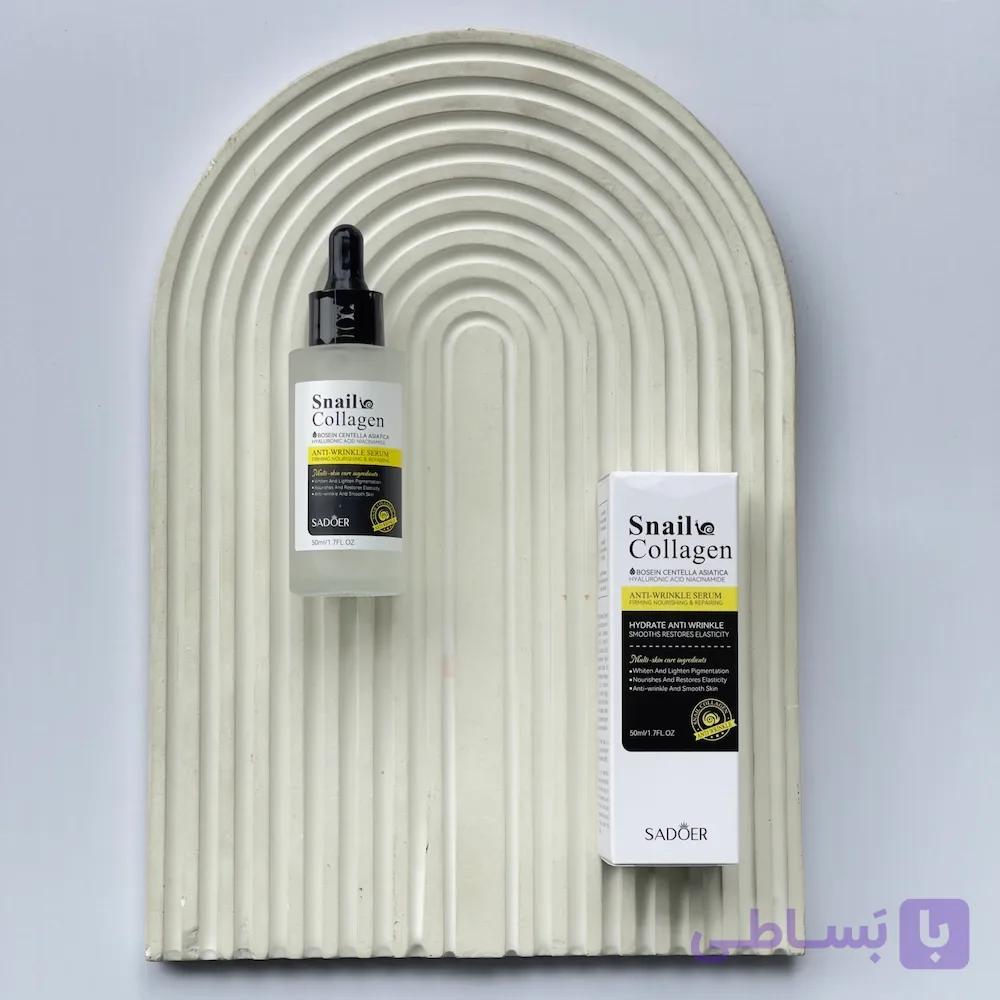 سرم حلزون کلاژن سادور حجم 50 میل مدل ضدچروک و ترمیم کننده | Sadoer Snail & Collagen Serum – Anti-wrinkle & Repairing