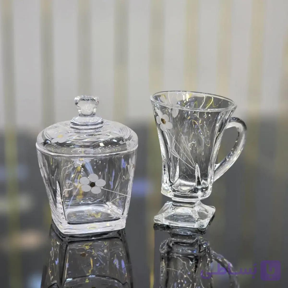 فنجان و قندان شکوفه | ست پذیرایی شیک و لوکس کد 400 — تصویر 1