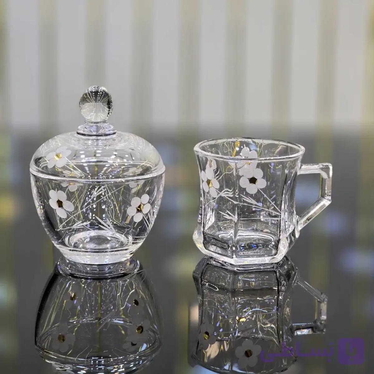 فنجان و قندان شکوفه | ست پذیرایی شیک و لوکس کد 402 — تصویر 1