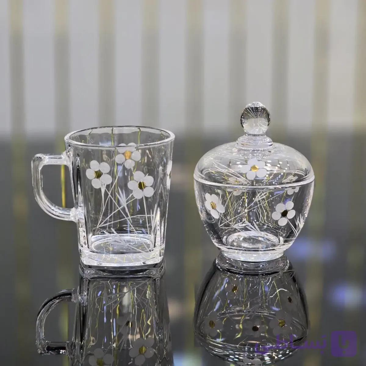 فنجان و قندان شکوفه | ست پذیرایی شیک و لوکس کد 399 — تصویر 1