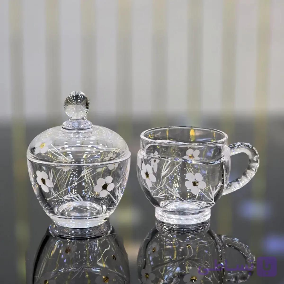 فنجان و قندان شکوفه | ست پذیرایی شیک و لوکس کد 396 — تصویر 1