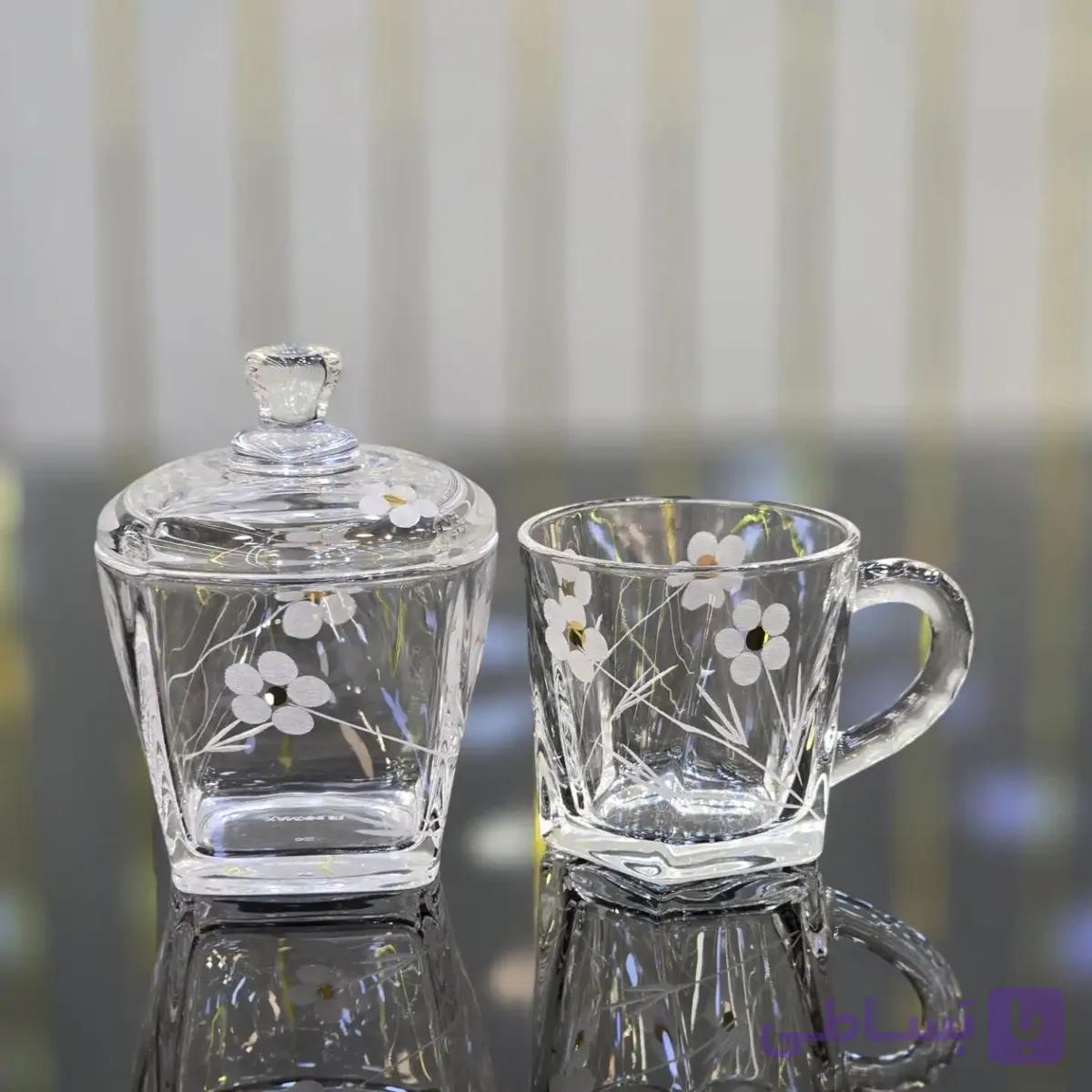 فنجان و قندان شکوفه | ست پذیرایی شیک و لوکس کد 398 — تصویر 1