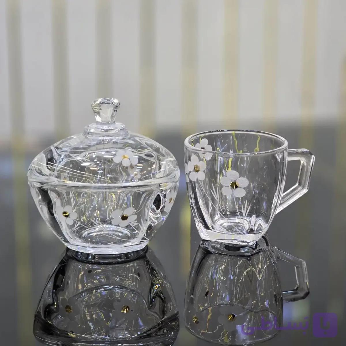 فنجان و قندان شکوفه | ست پذیرایی شیک و لوکس کد 403 — تصویر 1