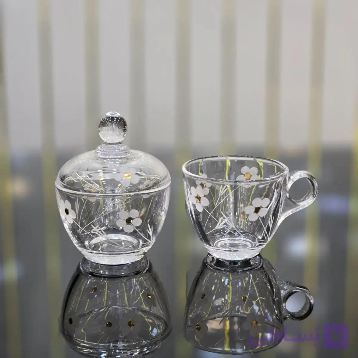 فنجان و قندان شکوفه | ست پذیرایی شیک و لوکس کد 397 — تصویر 1